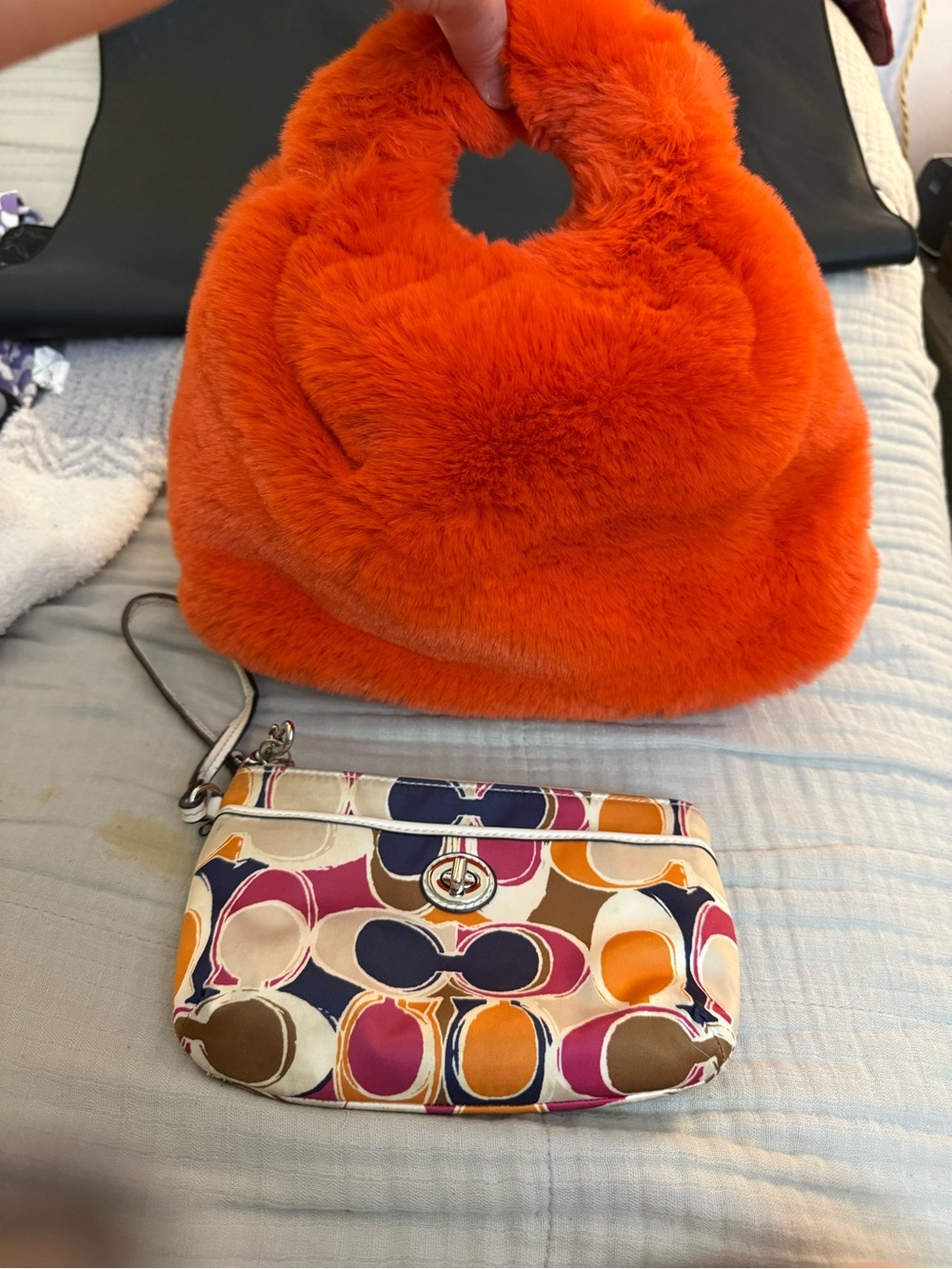 3AM ForOrange Faux-Fur Tote Bag with free wristlet